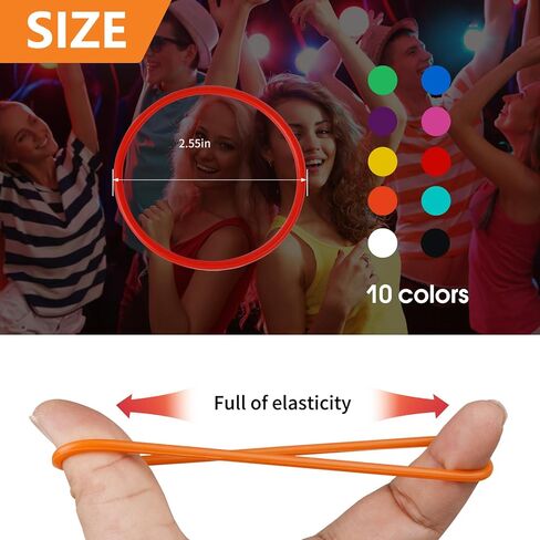 150 Pieces White Silicone Jelly Bracelets Nonluminous Stretchy 80s Mixed Gummy Silicone Wristbands Hair Ties for Women Adults Girls Party Accessories(White) in Saudi Arabia