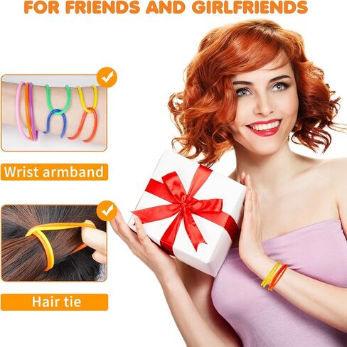 150 Pieces White Silicone Jelly Bracelets Nonluminous Stretchy 80s Mixed Gummy Silicone Wristbands Hair Ties for Women Adults Girls Party Accessories(White) in Saudi Arabia