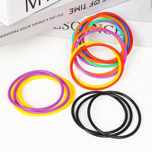 150 Pieces White Silicone Jelly Bracelets Nonluminous Stretchy 80s Mixed Gummy Silicone Wristbands Hair Ties for Women Adults Girls Party Accessories(White) in Saudi Arabia
