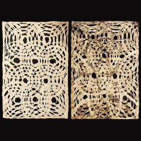 Feather Luna Cafe Con Leche & Cream 2PC - Amate Bark Paper 23in x 16in (58cm x 40cm). Used for DIY Projects: Wall Art, Lamp Shades, Upcycle & Repurpose, Wall Texture