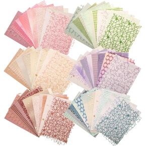 6 Pack Textured Scrapbook Paper and Mesh Fabric Assorted Kit 90 Sheets 3.9 x 5.5 Inch Mixed Decorative DIY Cardstock paper for Background Card Making Scrapbook Junk Journal Supplies