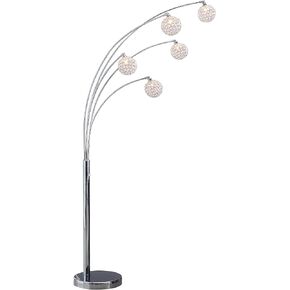 Artiva USA A511118FSN Manhattan Modern Crystal Floor Lamp, 84"H, Chrome, White