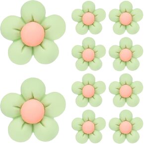 PATIKIL 20mm Resin Flower Charm, 10 Pcs Flatback Blossom Charm Bead Mini Blossom Decoration for DIY Crafts Making Phone Case Hair Clip, Orange