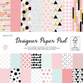 48 sheets 12x12 Scrapbooking Cardstock Decorative Paper Pack - Pink Collection - for Card Making Journaling Planner Origami Scrapbook Paper Scrapbook Materials Supplies