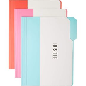 Graphique Hustle File Folder Set – File Set Includes 9 Folders and 3 Unique Sassy Designs, Printed on Durable Triple-Scored Coated Cardstock, 11.75" x 9.5"