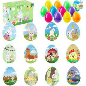 12Pcs Easter Puzzle Blind Box, Easter Eggs, Adults Kids Easter Countdown Calendar Easter Puzzle, 2024 Easter Countdown Puzzles Decoration, Easter Party Favors, Easter Gifts for Girls Boys