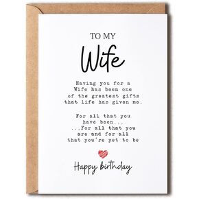 To My Wife - Wife Birthday Card - Wife Is The Greatest Gifts In My Life - Birthday Card For Wife - Gift For Wife Card- Christmas Gifts For Wife