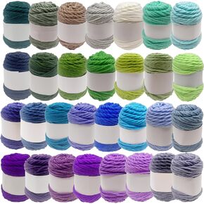 30 Color Multicolor Yarn Skeins, Crochet Yarn, Cotton Yarn, 15g Soft Yarn Knitting Wool for Crocheting DIY, Handicraft Knitting Yarn, DIY Project