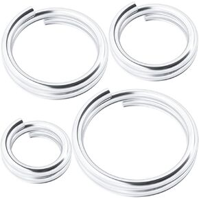 4 Pcs 925 Sterling Silver Split Jump Ring, 4/5/6/8mm Small Key Rings, Open Connector Bracelet Necklace Charm Wedding Valentines Mothers Jewelry Decoration