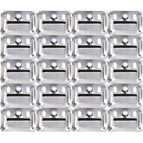 DOITOOL 100PCS Wall Buckle Interlocking Hanging Bracket Furniture Clamp Z Clips for Hanging Integrated Wall Panel Fixings Stainless Steel Couch Clips Furniture Fixings Hanger Wall Panel Clips