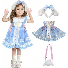 Girls Cute Anime Dress Cartoon Princess Cosplay Costume Dresses for Birthday Halloween Christmas Party Play Wear