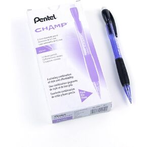 Pentel Champ Mechanical Pencil, (0.5mm), Tinted Violet Barrel, Box of 12 (AL15V)