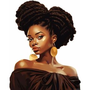 ZUVRDIAI African American Paint by Numbers for Adults, Acrylic Oil Painting by Numbers Kits for Beginner with Brushes Art Crafts Canvas for Home Decor 16x20 Inch