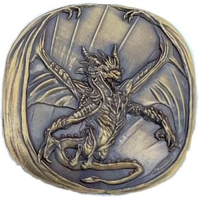 Gold Dragon Decision Coin D2 Heads-Tails - Yes-No RPG LARP