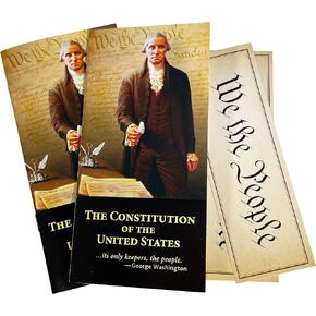 30 Pack Bulk US Pocket Constitution Booklet, The Bill of Rights & Declaration of Independence & Amendments, 30 Pk Mini We The People Bookmarks, American History Patriotic Gift Set, Made in USA (30)