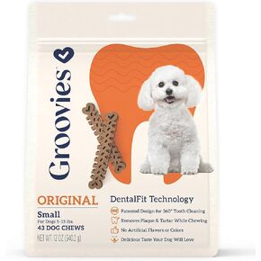 Groovies Original Dog Dental Chew 27oz Small (96 Chews)