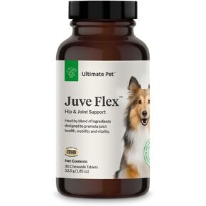 التغذية الأليفة النهائية Juve Flex و Hip و Cointing Supering Complement للكلاب والغضاريف والكولاجين ودعم الصلابة ، 30 قرصًا قابل للمضغ