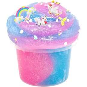 Dual Color Blue and Purple Galaxy Slime 13OZ Big Bucket,Stretchy & Non-Sticky,Idea Stocking Stuffers,Party Favors for Kids, Sensory and Tactile Stimulation, Stress Relief, Educational Game, for Kids