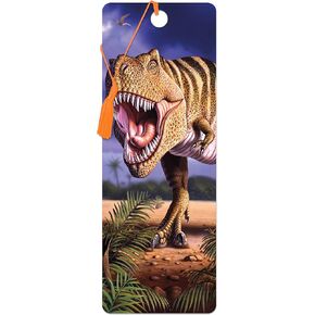 Bookmark - Brown Rex from Deluxebase. A Dinosaur Book Marker with lenticular 3D Artwork Licensed from Renowned Artist Jerry LoFaro