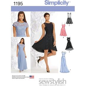 Simplicity 1195 Women's Evening, Special Occasion, and Cocktail Dress Sewing Pattern, Sizes