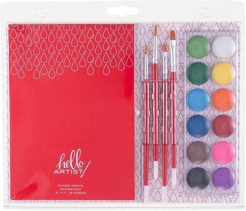 Hello, Artist! Watercolor Set 17 Pieces, 12 Colors, Assorted in Saudi Arabia