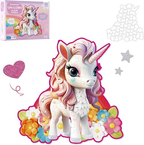 MOMO&LYCHEE Unicorn Floor Puzzles,46 Pieces Jigsaw Puzzles Puzzles for Kids Ages 4-6,Large Puzzles Toys for Toddler Gift in Saudi Arabia
