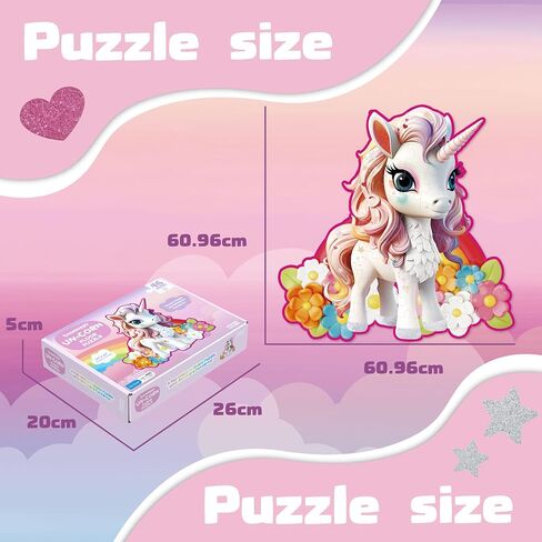 MOMO&LYCHEE Unicorn Floor Puzzles,46 Pieces Jigsaw Puzzles Puzzles for Kids Ages 4-6,Large Puzzles Toys for Toddler Gift in Saudi Arabia