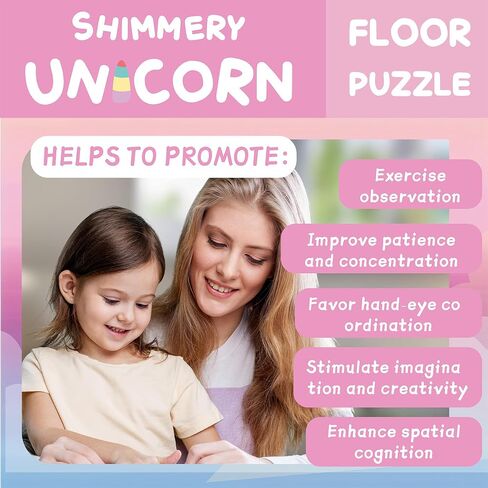 MOMO&LYCHEE Unicorn Floor Puzzles,46 Pieces Jigsaw Puzzles Puzzles for Kids Ages 4-6,Large Puzzles Toys for Toddler Gift in Saudi Arabia