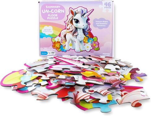MOMO&LYCHEE Unicorn Floor Puzzles,46 Pieces Jigsaw Puzzles Puzzles for Kids Ages 4-6,Large Puzzles Toys for Toddler Gift in Saudi Arabia