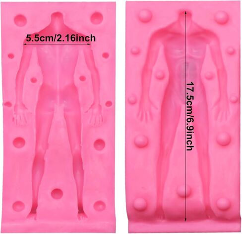 3D Human Body Silicone Clay Mold, Large Human Sculpture Polymer Mold Full Body Mold for Polymer Clay Craft (Large Man Body) in Saudi Arabia