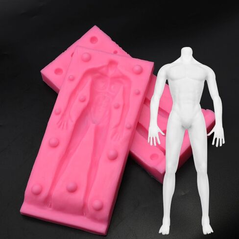 3D Human Body Silicone Clay Mold, Large Human Sculpture Polymer Mold Full Body Mold for Polymer Clay Craft (Large Man Body) in Saudi Arabia