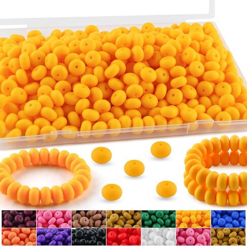 220pcs حبات السيليكون abacus ، حبات السيليكون العدس 14 ملم لصنع سلسلة المفاتيح ، الأقلام وملحقات DIY الحرفية （متعددة الألوان）） in Kuwait