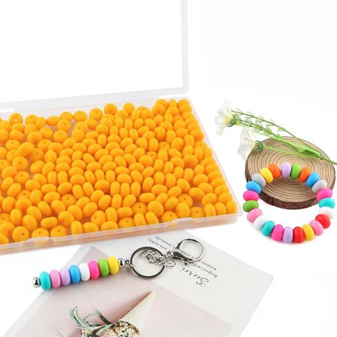 220pcs حبات السيليكون abacus ، حبات السيليكون العدس 14 ملم لصنع سلسلة المفاتيح ، الأقلام وملحقات DIY الحرفية （متعددة الألوان）） in Kuwait