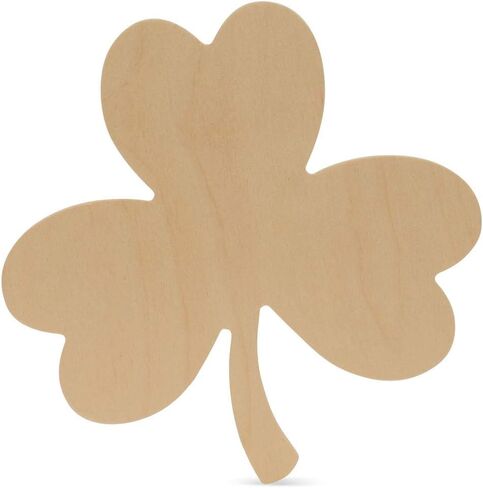 St Patricks Day Decorations, Unfinished Wood Shamrock Cutout, 16 Inches, Wooden Clover Décor, Pack of 1, by Woodpeckers in Saudi Arabia