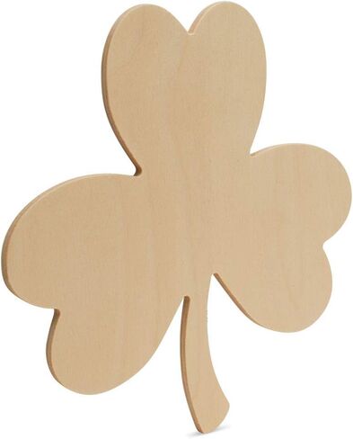 St Patricks Day Decorations, Unfinished Wood Shamrock Cutout, 16 Inches, Wooden Clover Décor, Pack of 1, by Woodpeckers in Saudi Arabia