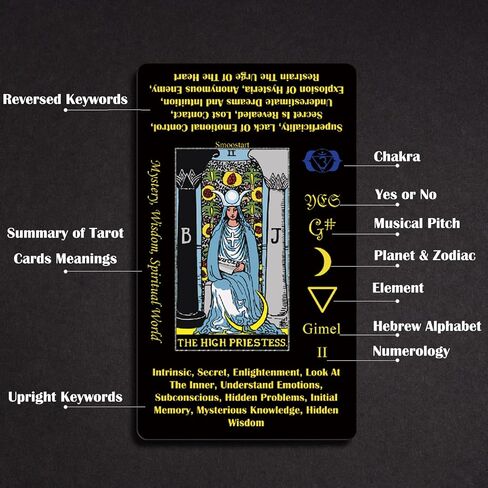 Smoostart Black Tarot Cards for Beginners with Meanings on Them, Surface Laser Cards Holographic Tarot Cards with Guide Book, Tarot Cards Deck with Keywords in Saudi Arabia