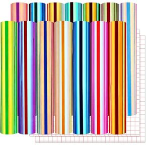 Lya Vinyl 16 Pack Holographic Vinyl Set for Cricut - 12" x 12" Permanent Holographic Vinyl Sheets for Decor Sticker, Party Decoration, Car Decal