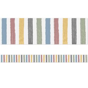 Teacher Created Resources Classroom Cottage Stripes Straight Border Trim (TCR7177)