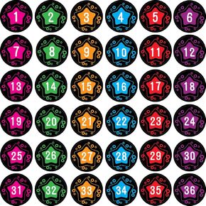 Outus 48 Pieces 4 Inch Classroom Floor Stickers Number Carpet Markers Spots Classroom Line up Decals Round Self Adhesive PVC Stickers for Preschool and Kindergarten Elementary Teachers