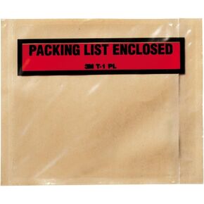 3M Top Print Packing List Envelope PLE-T1 PL, 4-1/2 in x 5-1/2 in, 1000 per case - 21200375934