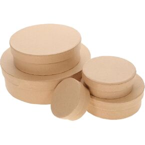صناديق هدايا Tehaux ، 5 مساءً صناديق Mache Round Rounding مع الأغطية ، وأحجام متنوعة للحرف ، والحلويات ، والبسكويت ، والبسكويت ، والأدوات الصغيرة ، وزينة الزفاف