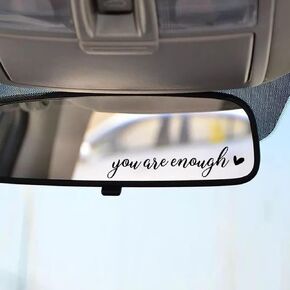 2 x Mirror Vinyl Decal You Are Enough Mirror Sticker Car Accessories Positive Decor Affirmations Mental Health Sticker Car Rearmirror Vinyl Sticker Gifts (Holography)