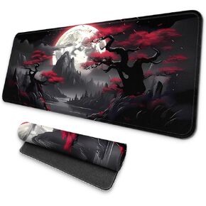 Large Gaming Mouse Pad, Full Keyboard Mat, Long Laptop Mousepad, Computer Mouse Mat for Home and Office, Anti-Slip Rubber Base, 31.5 x 11.8 Inches (Japan Street)