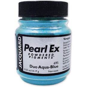 Jacquard Pearl Ex Pigment Powder 0.5 oz Duo Aqua/Blue - Loose Mica Powder for Epoxy Resin, Watercolors, Calligraphy Ink & Clay - Epoxy Pigment Powder - Epoxy Resin Color