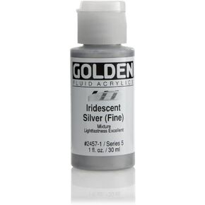 Golden Fluid Acrylic Paint 1 Ounce-Iridescent Silver Fine