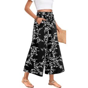 Bestbee Wide Leg Pants for Women Drawstring High Waist Palazzo Trouser Business Casual Slacks Lounge Outfits with Pockets