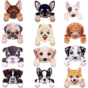 Sewing Repair Patches for Clothing, Self-Adhesive Embroidered Decorative Patches for Covering Holes, Cute Dog Patches for Down Jacket Tent Clothes Bags Cushion, 9pcs in Kuwait