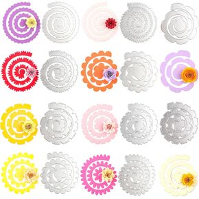 3D Large Spiral Rolled Flower Metal Cutting Dies for Card Making DIY Scrapbooking Embossing Stencil Die Cuts Punch Template Molds Metal Dies for Paper Crafting Flower Dies Scrapbook Album Decor