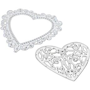 يموت القلب الفضي القلب المعدني الحب القلب القلب قطع الذرات الزنوجين DIY قالب الحرف لصنع البطاقات تصنيع الكتب الألبوم ديكور بطاقة الورق ديكور. in Kuwait