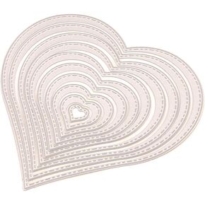 10pcs/Set Different Size Stiched Nesting Heart Shape Die Cuts Valentine's Day Cutting Dies for Card Making and Scrapbooking Paper Crafts